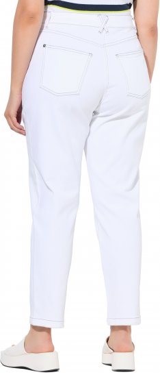 Ulla Popken Used Look 5 Pocket Comfy Waistband Mom Jeans Snow White - Jeans & Byxor i Stora Storlekar – Plus Size - 