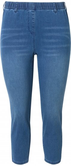 Ulla Popken Cropped Denim Look Stretch Fit Leggings Light Blue Denim - Jeans & Byxor i Stora Storlekar – Plus Size - 