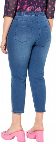 Ulla Popken Cropped Denim Look Stretch Fit Leggings Light Blue Denim - Jeans & Byxor i Stora Storlekar – Plus Size - 