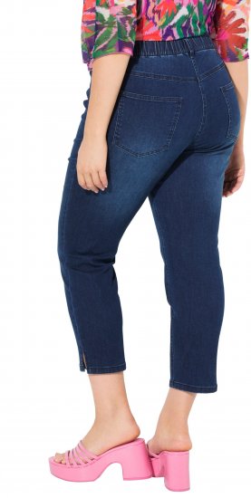 Ulla Popken Cropped Denim Look Stretch Fit Leggings Denim Blue - Jeans & Byxor i Stora Storlekar – Plus Size - 