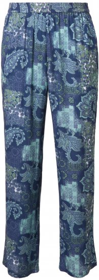 Ulla Popken Patchwork Paisley Elastic Waist Pants Blue - Jeans & Byxor i Stora Storlekar – Plus Size - 