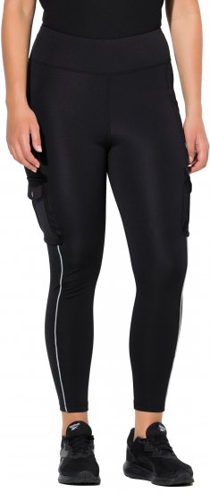 Ulla Popken Cargo Pocket Fleece Lined Sports Leggings Black - Jeans & Byxor i Stora Storlekar – Plus Size - 
