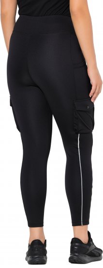 Ulla Popken Cargo Pocket Fleece Lined Sports Leggings Black - Jeans & Byxor i Stora Storlekar – Plus Size - 