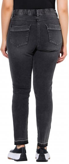 Ulla Popken Raw Edge Stretch Fit Jeans Black - Jeans & Byxor i Stora Storlekar – Plus Size - 