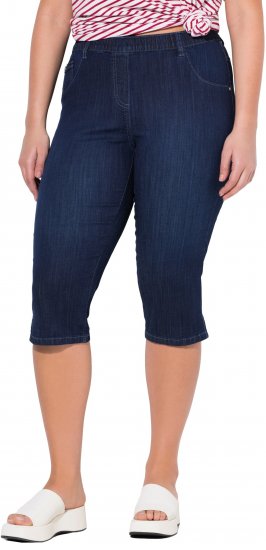 Ulla Popken Denim Elastic Waist Capres Blue - Jeans & Byxor i Stora Storlekar – Plus Size - 