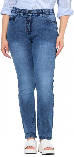 Ulla Popken Vintage Wash Stretch Fit Jeans Blue Denim - Jeans & Byxor i Stora Storlekar – Plus Size - 