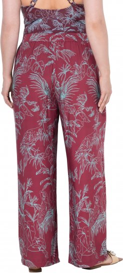 Ulla Popken Wide Leg Elastic Waist Jungle Print Palazzo Pants Brown - Jeans & Byxor i Stora Storlekar – Plus Size - 