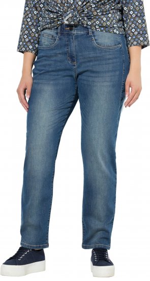 Ulla Popken Decorative Seam Stretch Fit Boyfriend Jeans Blue - Jeans & Byxor i Stora Storlekar – Plus Size - 