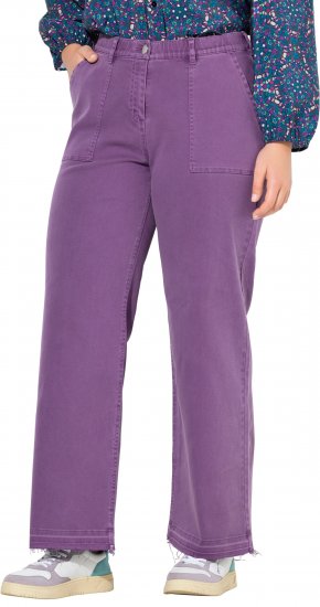 Ulla Popken Purple Fringed Hem Stretch Fit Jeans Lavender - Jeans & Byxor i Stora Storlekar – Plus Size - 