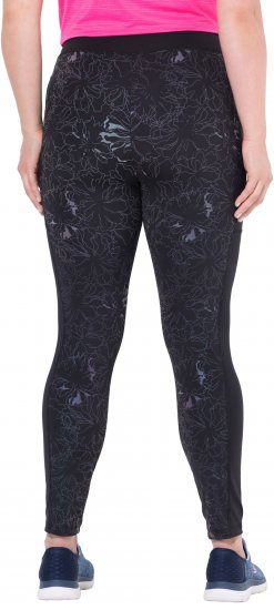 Ulla Popken Quick Drying Flower Print Leggings Black - Jeans & Byxor i Stora Storlekar – Plus Size - 