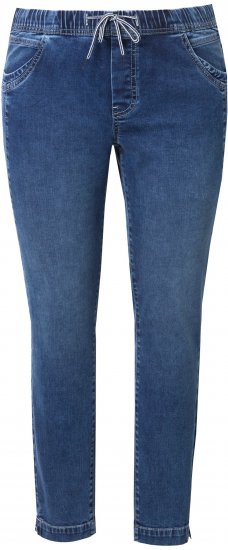 Ulla Popken Drawstring Jeggings Blue - Jeans & Byxor i Stora Storlekar – Plus Size - 