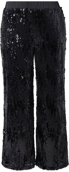 Ulla Popken Sequined Elastic Waist Pants Black - Jeans & Byxor i Stora Storlekar – Plus Size - 
