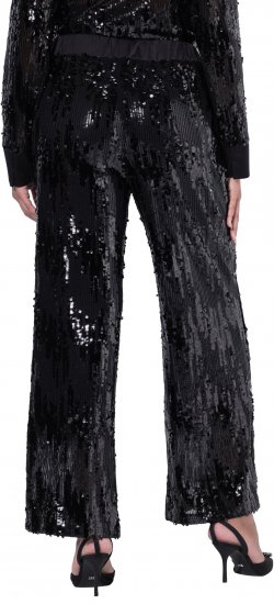 Ulla Popken Sequined Elastic Waist Pants Black - Jeans & Byxor i Stora Storlekar – Plus Size - 