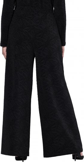 Ulla Popken Wide Leg Elastic Waist Glitter Pants Black - Jeans & Byxor i Stora Storlekar – Plus Size - 