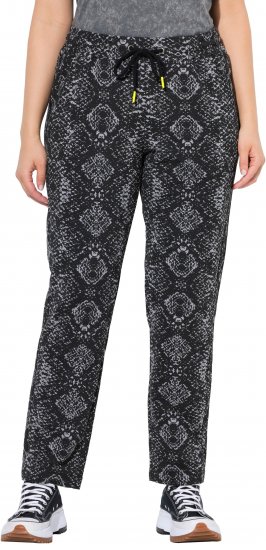 Ulla Popken Snake Print Elastic Waist Joggers Black - Jeans & Byxor i Stora Storlekar – Plus Size - 