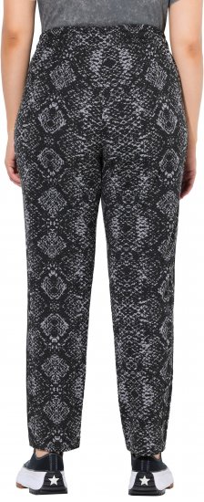Ulla Popken Snake Print Elastic Waist Joggers Black - Jeans & Byxor i Stora Storlekar – Plus Size - 