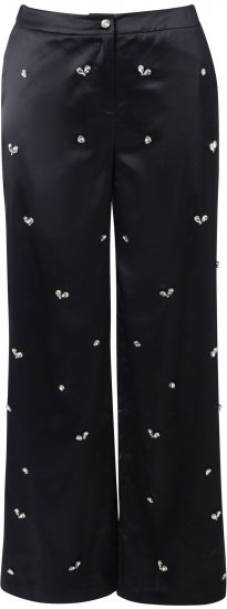 Ulla Popken Rhinestone Detail Comfort Waist Pants Black - Jeans & Byxor i Stora Storlekar – Plus Size - 