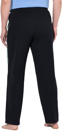 Ulla Popken Side Stripe Elastic Waist Joggers Black - Jeans & Byxor i Stora Storlekar – Plus Size - 
