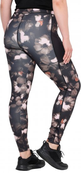 Ulla Popken Abstract Print Quick Dry Sports Leggings Black - Jeans & Byxor i Stora Storlekar – Plus Size - 