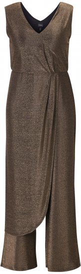 Ulla Popken Draped Sleeveless Glitter Jumpsuit Pearl White - Jeans & Byxor i Stora Storlekar – Plus Size - 