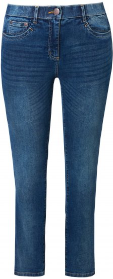 Ulla Popken Decorative Stitched Slim Leg Stretch Fit Jeans Blue Denim - Jeans & Byxor i Stora Storlekar – Plus Size - 
