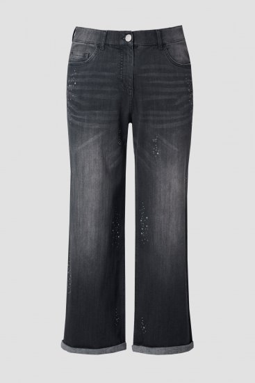 Ulla Popken Rivet Studded Stretch Fit Jeans Black - Jeans & Byxor i Stora Storlekar – Plus Size - 
