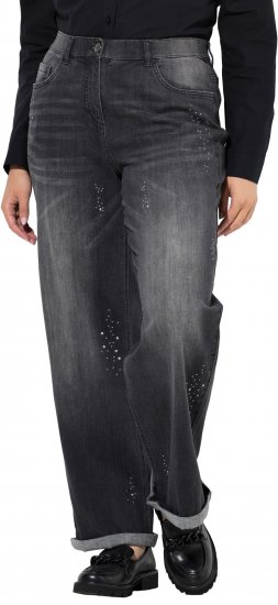Ulla Popken Rivet Studded Stretch Fit Jeans Black - Jeans & Byxor i Stora Storlekar – Plus Size - 