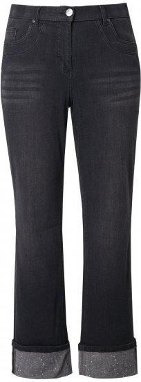 Ulla Popken Rhinestone Studded Jeans Grey - Jeans & Byxor i Stora Storlekar – Plus Size - 