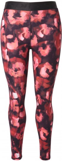 Ulla Popken Abstract Flower Print Performance Leggings Red - Jeans & Byxor i Stora Storlekar – Plus Size - 