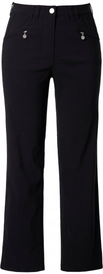 Ulla Popken Bengaline Elastic Waist Pants Black - Jeans & Byxor i Stora Storlekar – Plus Size - 