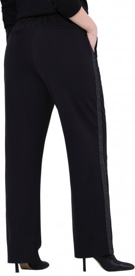 Ulla Popken Rose Wide Leg Stretch Waist Trousers Black - Jeans & Byxor i Stora Storlekar – Plus Size - 