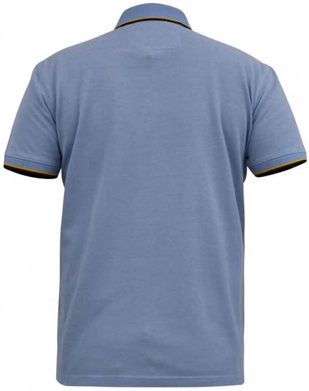 D555 Talbot Pique with Jacquard Collar Polo Shirt Blue - Pikétröjor - Stora pikétröjor - 2XL-8XL