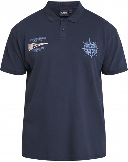 North Latitude 61129 Pikétröja med Broderi Marinblå - Pikétröjor - Stora pikétröjor - 2XL-8XL