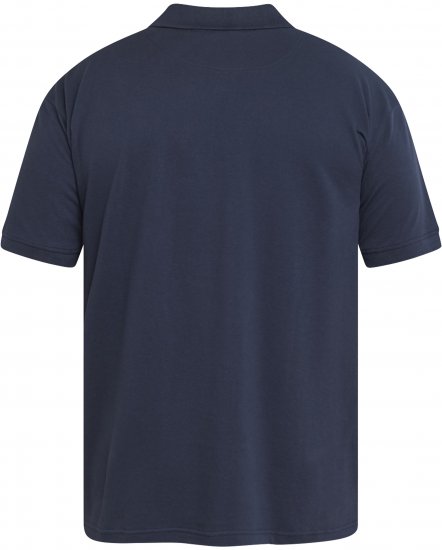 North Latitude 61131 Pikétröja med Kontrastärmar och Broderi Marinblå - Pikétröjor - Stora pikétröjor - 2XL-8XL