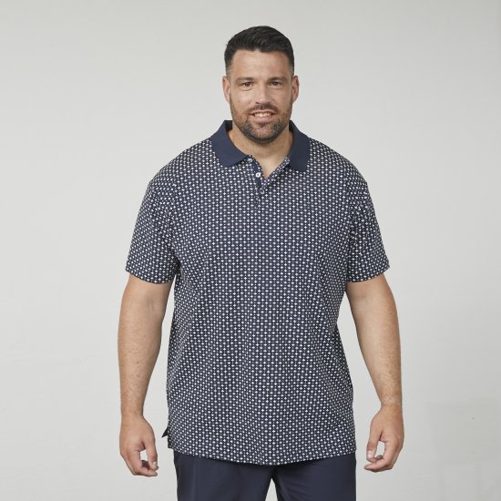 North Latitude 61134 All-Over Print Jerseypiké Marinblå - Pikétröjor - Stora pikétröjor - 2XL-8XL