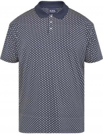 North Latitude 61134 All-Over Print Jerseypiké Marinblå - Pikétröjor - Stora pikétröjor - 2XL-8XL