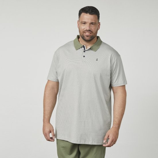 North Latitude 61136 Randig Garnfärgad Pikétröja Olivgrön - Pikétröjor - Stora pikétröjor - 2XL-8XL
