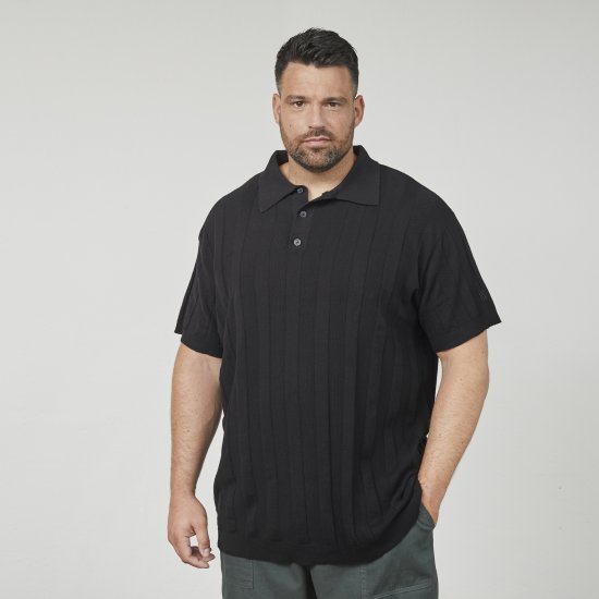 North Latitude 61329 Stickad Kortärmad Pikétröja Svart - Pikétröjor - Stora pikétröjor - 2XL-8XL
