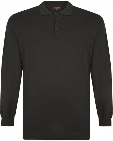 Espionage KW058 Knit Polo Jumper Black - Pikétröjor - Stora pikétröjor - 2XL-8XL