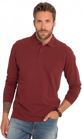 JP1880 Polo Shirt Long Sleeve Piqué Red - Pikétröjor - Stora pikétröjor - 2XL-8XL