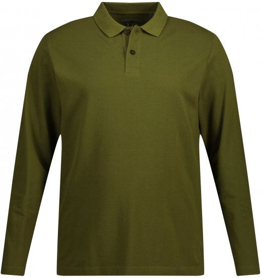 JP1880 Polo Shirt Basic Long Sleeve Pique Moss Green - Pikétröjor - Stora pikétröjor - 2XL-8XL