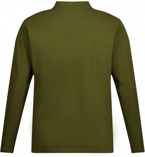 JP1880 Polo Shirt Basic Long Sleeve Pique Moss Green - Pikétröjor - Stora pikétröjor - 2XL-8XL