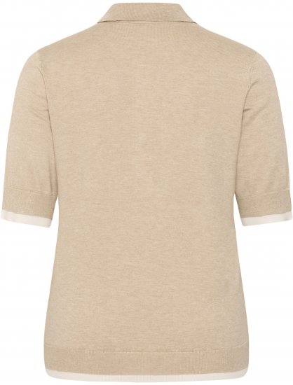 Kaffe Curve Lizzy Contrast Knitted Polo Feather Grey Melange - Pikéer - 