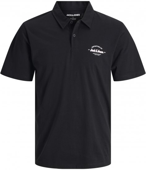 Jack & Jones Brandon Short Sleeve Polo Black - Pikétröjor - Stora pikétröjor - 2XL-8XL