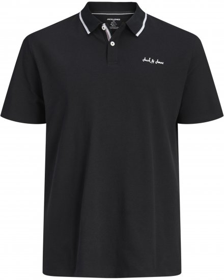 Jack & Jones Blaze Short Sleeve Polo Black - Pikétröjor - Stora pikétröjor - 2XL-8XL