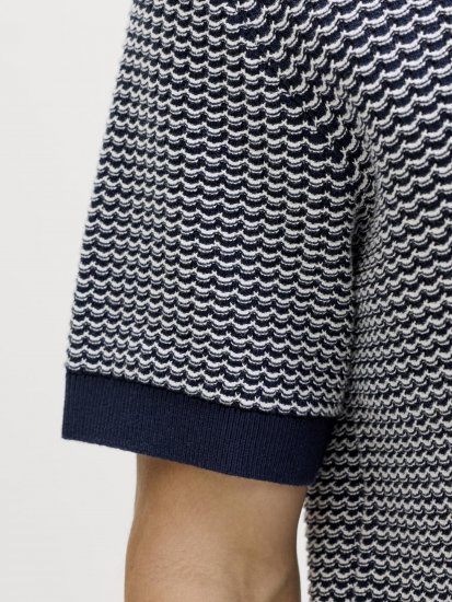 Jack & Jones Blukingsley Knitted Short Sleeve Polo Navy - Skjortor - Stora skjortor - 2XL-8XL