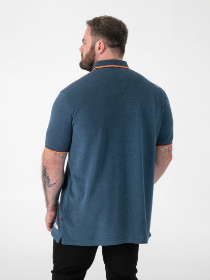D555 Harvey Pique with Jacquard Collar & Cuffs Polo Teal - Pikétröjor - Stora pikétröjor - 2XL-8XL