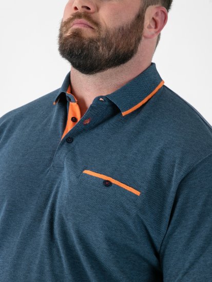 D555 Harvey Pique with Jacquard Collar & Cuffs Polo Teal - Pikétröjor - Stora pikétröjor - 2XL-8XL