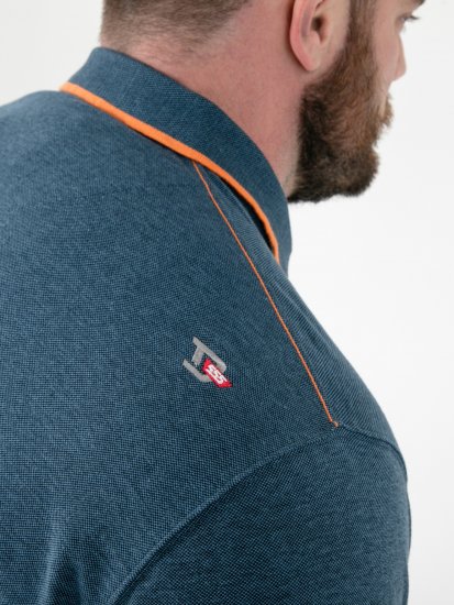 D555 Harvey Pique with Jacquard Collar & Cuffs Polo Teal - Pikétröjor - Stora pikétröjor - 2XL-8XL
