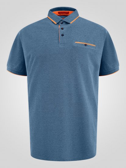 D555 Harvey Pique with Jacquard Collar & Cuffs Polo Teal - Pikétröjor - Stora pikétröjor - 2XL-8XL